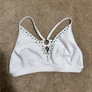 White Bralette with Gem Accents